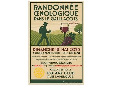 OENO RANDO ROTARY CLUB ALBI LAPEROUSE 18 MAI AU DOMAINE